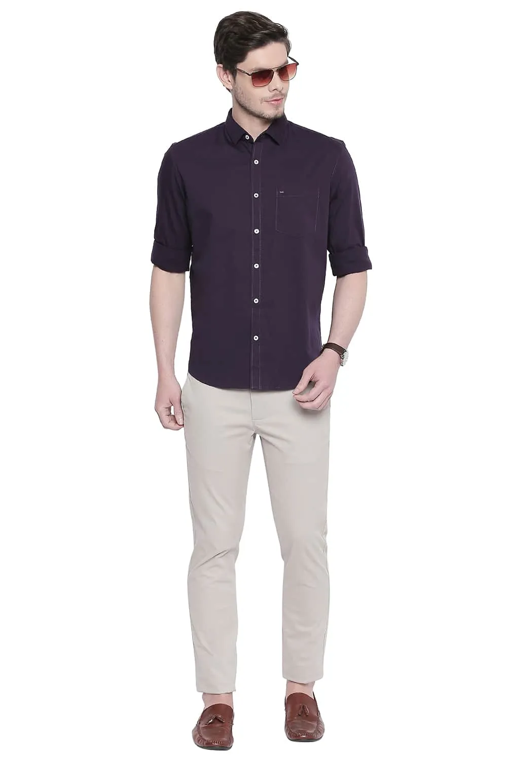 Slim Fit Twill Stretch Shirt