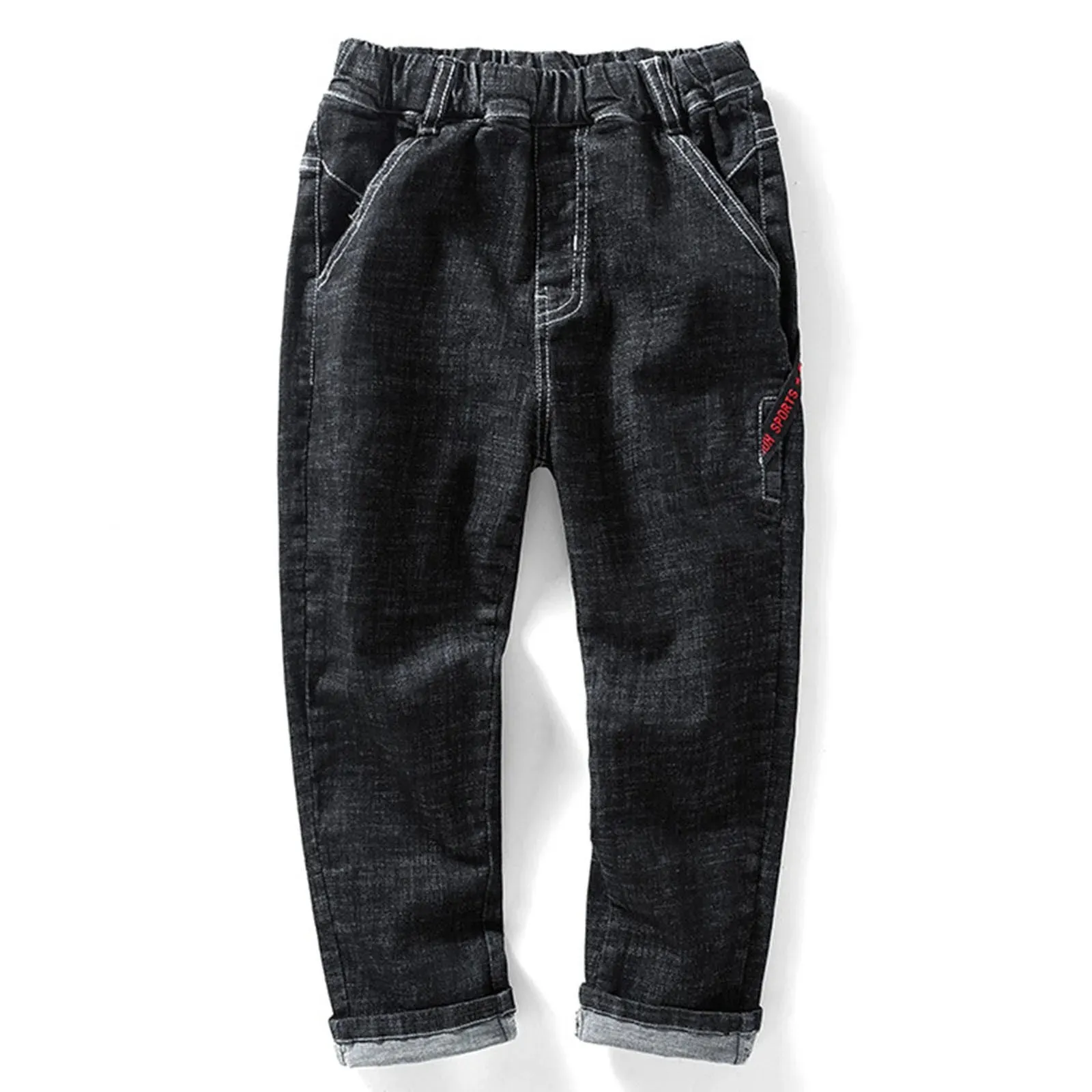 Straight Fit Denim Pants Stretch