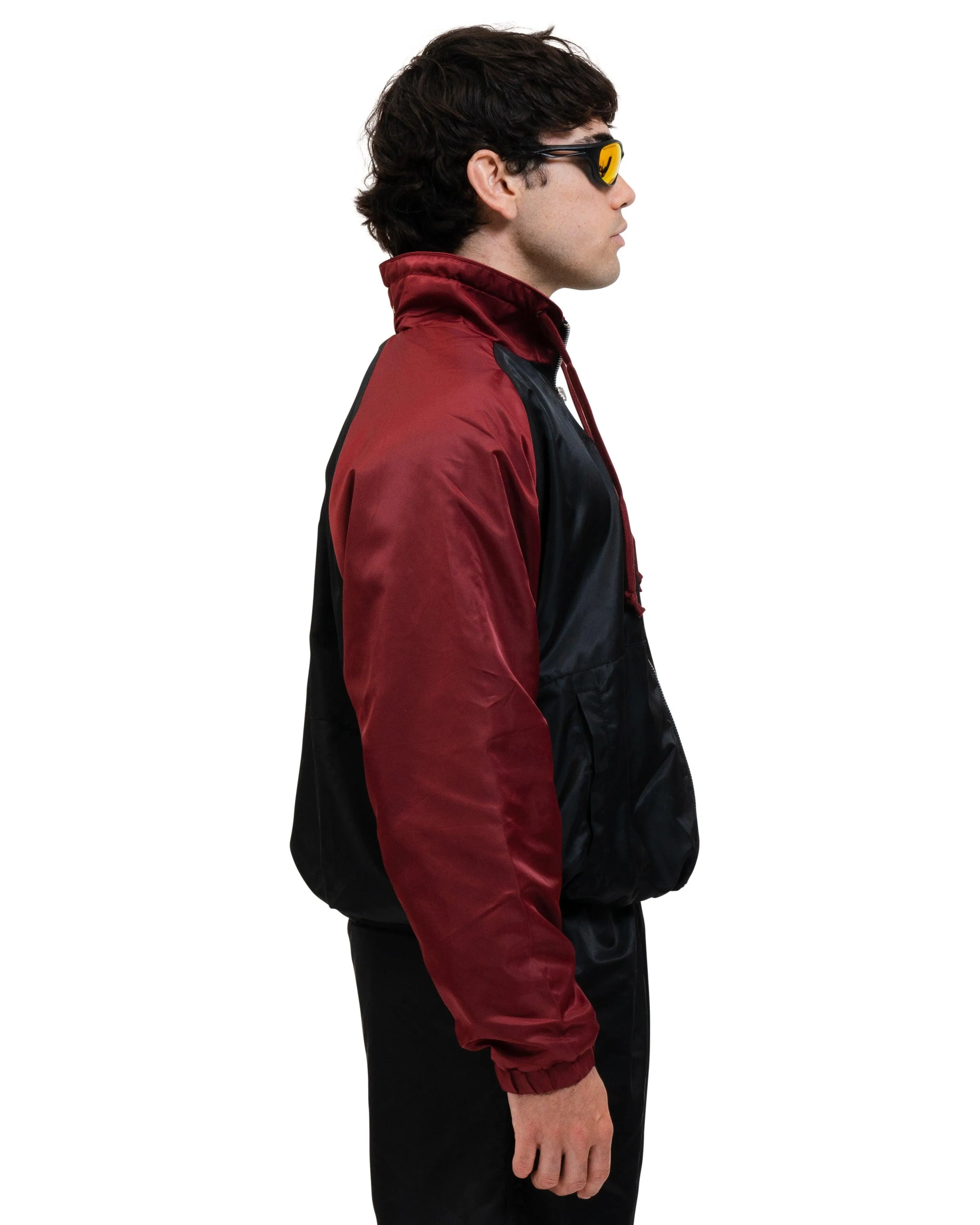 SUEDE LINED TRACK BOMBER BLK/RED