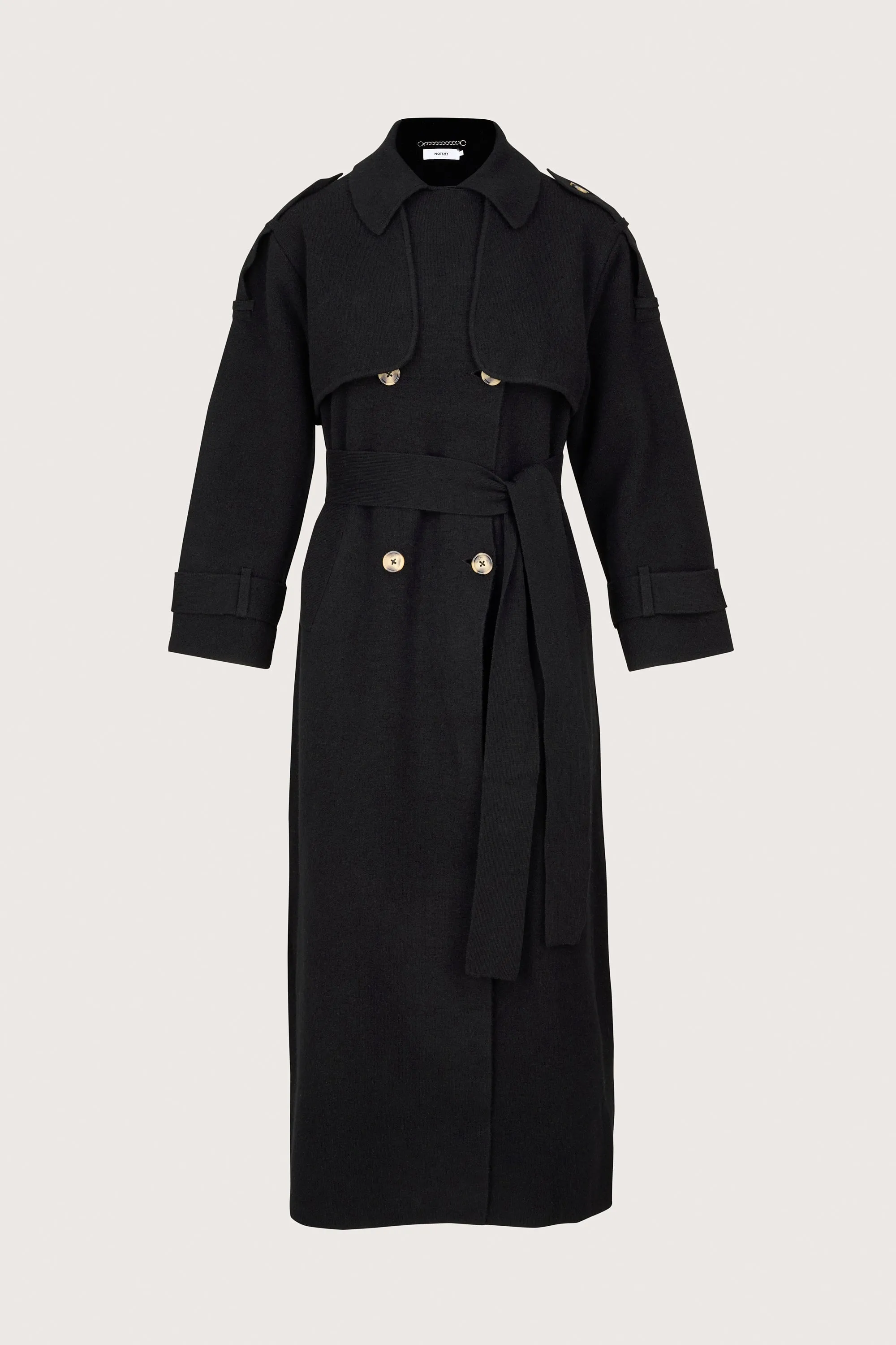 Talia Knitted Trench Black