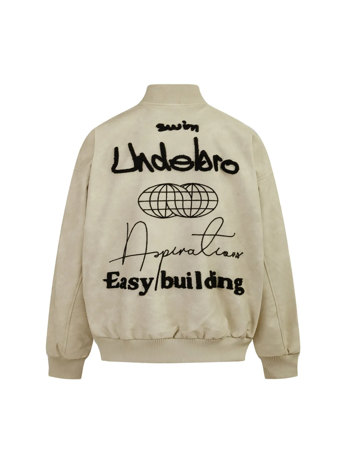 Thesupermade Contrast Color Embroidery Bomber Jacket