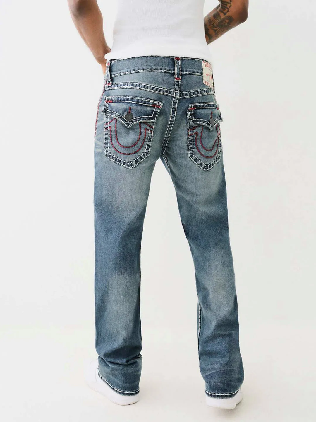 True Religion Super T Billy Bootcut Fit Blue Mid-Rise Washed Jeans