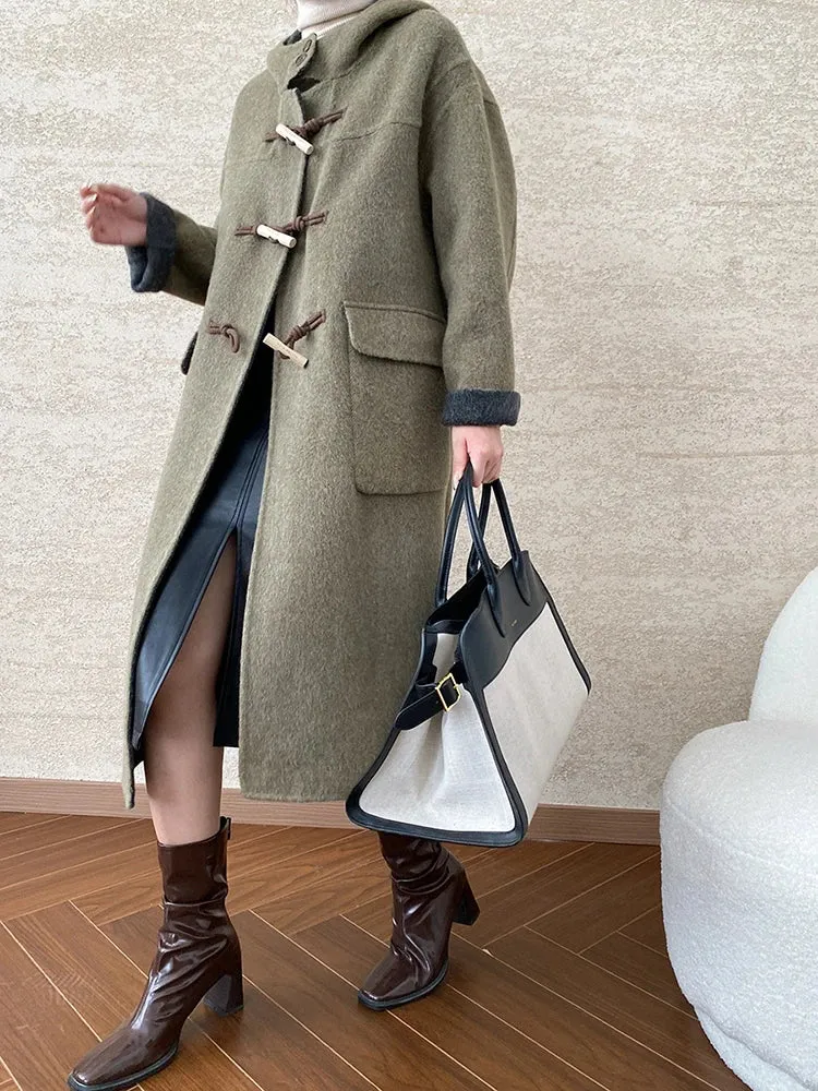 Women's Classic Wool Blend Duffle Coat