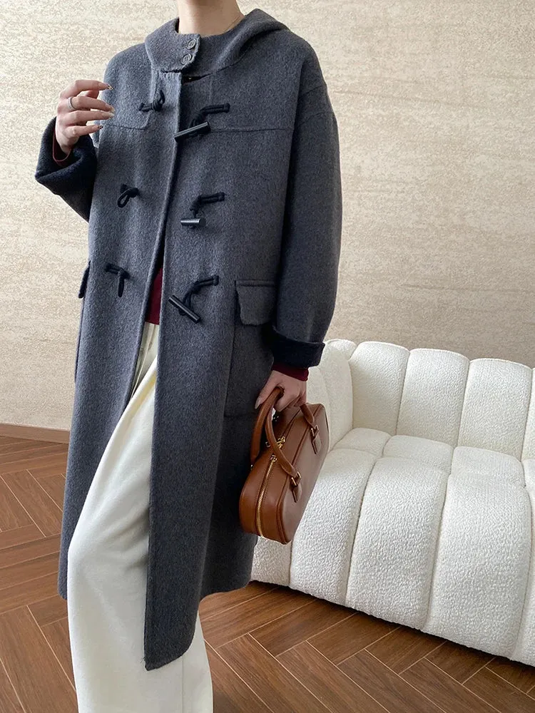 Women's Classic Wool Blend Duffle Coat